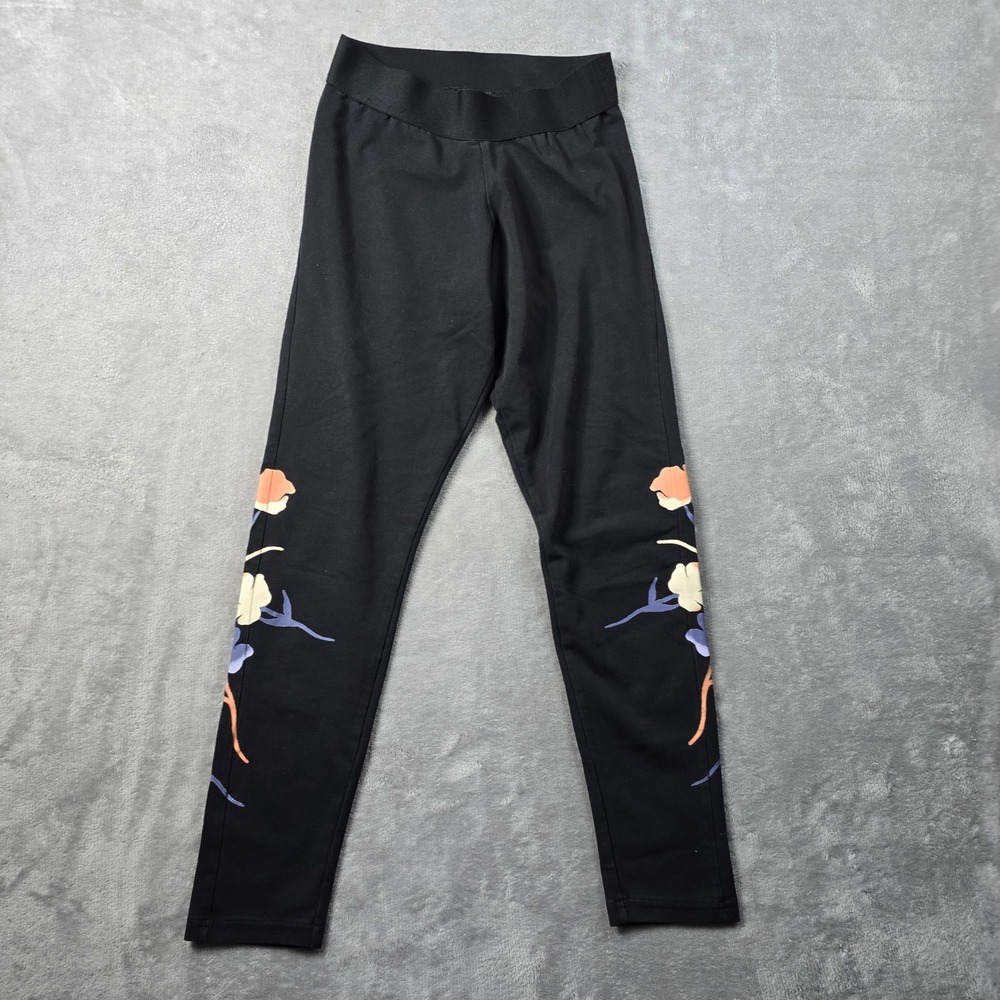 Adidas Leggings Women Size M Black‎ Floral Primegreen Athletic Athleisure Pants